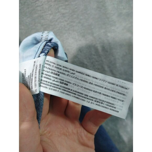 Abercrombie Fitch Jeans Womens 8 Blue Denim Skinny Mid Rise Stretch Distressed - Picture 8 of 10